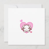 Carte De Remerciements Cute Bunny Coeur rose (Dos)