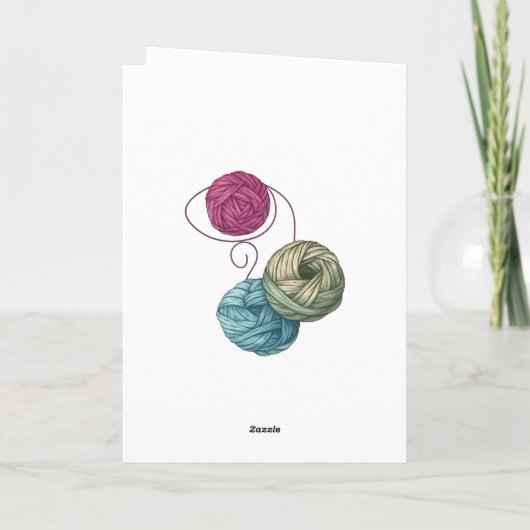 Carte De Remerciements Cute chaton tricot avec fils nom personnalisé (Dos)