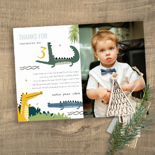 Carte De Remerciements Cute Chomp Alligator Marais Enfants Photo Annivers