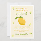 Carte De Remerciements Cute Citron Citrus fête d'anniversaire (Devant)