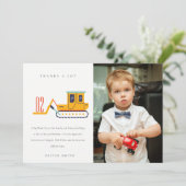 Carte De Remerciements Cute Construction Fork Lift Photo N'Importe Quel  (Debout devant)