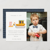 Carte De Remerciements Cute Construction Fork Lift Photo N'Importe Quel  (Devant / Derrière)