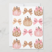 Carte De Remerciements Cute Coquette Pink Bow Leopard Citrouille baby sho (Dos)