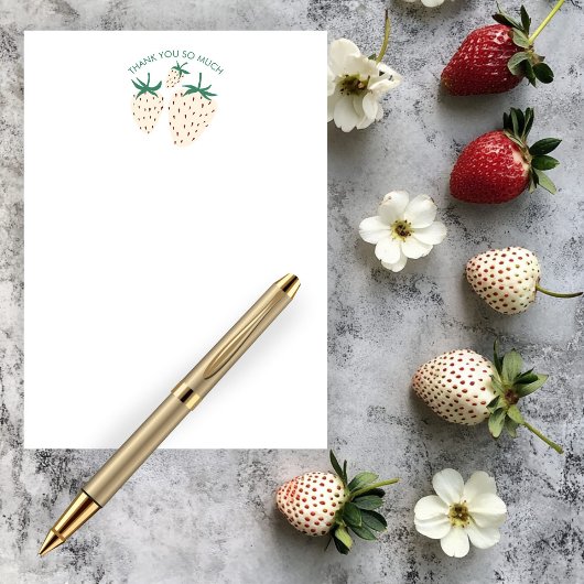 Carte De Remerciements Cute d'ananas aux fraises blanches CUSTOM