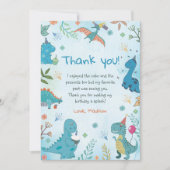 Carte De Remerciements Cute Dinosaur 1er anniversaire (Devant)