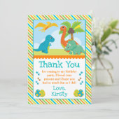 Carte De Remerciements Cute Dinosaur Amis Anniversaire de enfant (Debout devant)