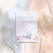 Carte De Remerciements Cute Dinosaur Girl Birthday Party