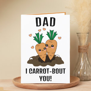 Carte De Remerciements Cute Drôle Carotte Blague Papa Joyeux Anniversaire