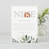 Carte De Remerciements Cute Dusky Blue Lion Foliage 9e Anniversaire (Debout devant)