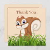 Carte De Remerciements Cute écureuil ajouter du texte (Devant / Derrière)