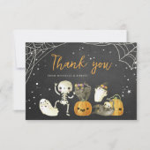 Carte De Remerciements Cute Éffrayant Ghosts Chats Halloween Baby shower  (Devant)