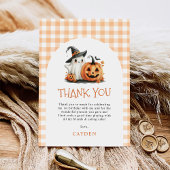 Carte De Remerciements Cute En vichy Halloween Fantôme 1er anniversaire
