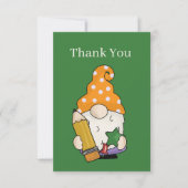 Carte De Remerciements Cute Enseignant gnome ajouter un sentiment (Devant)