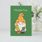 Carte De Remerciements Cute Enseignant gnome ajouter un sentiment (Debout devant)