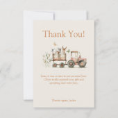 Carte De Remerciements Cute Farm à thème fête d'anniversaire pour garçon  (Devant)