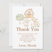 Carte De Remerciements Cute Farm Barn Birthday (Devant)