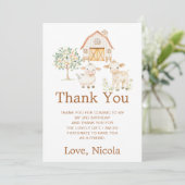 Carte De Remerciements Cute Farm Barn Birthday (Debout devant)