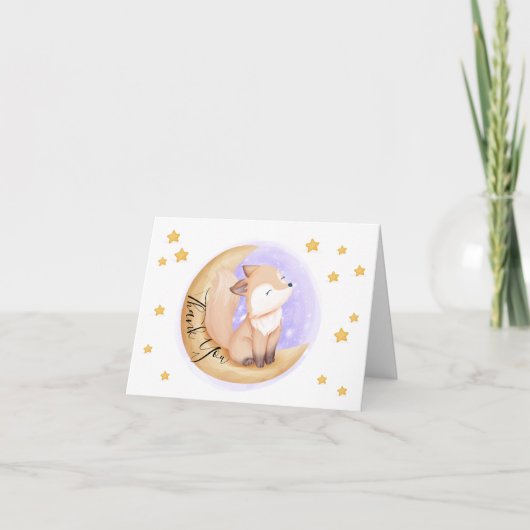 Carte De Remerciements Cute Fox | Baby shower Animaux (Devant)