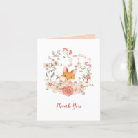Cute Fox Vintage Pêche florale Blanc à l'intérieur