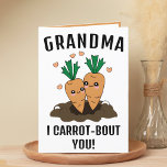 Carte De Remerciements Cute Funny Carrot Pun Grand-mère Joyeux anniversai<br><div class="desc">Vous cherchez une façon unique d'express votre amour et votre humour à votre grand-parent? Notre drôle de carte de voeux pour carottes est le choix parfait pour une grand-mère à l'occasion de son anniversaire! Customisez-le en ajoutant votre propre message personnel.</div>