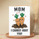 Carte De Remerciements Cute Funny Carrot Pun Maman Joyeux Anniversaire<br><div class="desc">Vous cherchez une façon unique d'express votre amour et votre humour? Notre drôle de carte de voeux pour carottes est le choix parfait pour maman le jour de la Fête des Mères ou un anniversaire! Customisez-le en ajoutant votre propre message personnel.</div>