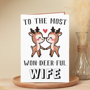Carte De Remerciements Cute Funny Deer Buck Merveilleuse Femme Anniversai