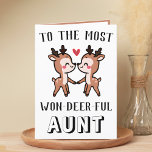 Carte De Remerciements Cute Funny Deer Buck Merveilleuse tante Anniversai<br><div class="desc">Vous cherchez une façon unique d'express votre amour et votre humour? Notre drôle de carte de voeux de jeu de cerfs est le choix parfait pour n'importe quelle tante pour son anniversaire! Customisez-le en ajoutant votre propre message personnel. Le design comporte deux cerfs de bébés mignons et un message à...</div>