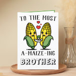 Carte De Remerciements Cute Funny Maïs Corn Pun Frère Joyeux Anniversaire<br><div class="desc">Vous cherchez un moyen unique d'express votre amour et votre humour à votre frère? Notre drôle de carte de voeux pour le jeu de maïs/maïs est le choix parfait pour un frère et une soeur à l'occasion de son anniversaire! Customisez-le en ajoutant votre propre message personnel.</div>