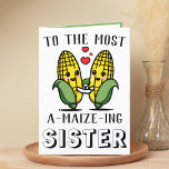Carte De Remerciements Cute Funny Maize Maïs Pun Soeur Joyeux Anniversair<br><div class="desc">Vous cherchez une façon unique d'express votre amour et votre humour à votre frère ou soeur? Notre drôle de carte de voeux pour le jeu de maïs/maïs est le choix parfait pour l'anniversaire de votre soeur! Customisez-le en ajoutant votre propre message personnel.</div>