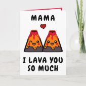 Carte De Remerciements Cute Funny Volcano Lava Maman Mère Joyeux Annivers (Devant)