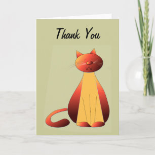 Carte De Remerciements Cute Ginger Cat Art