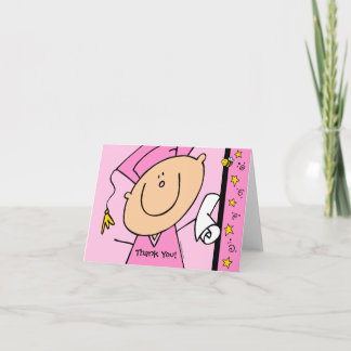 Carte De Remerciements Cute Girl Grad Custom