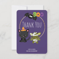 Cute Halloween Chat, chauve-souris et maman Boo