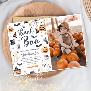 Carte De Remerciements Cute Halloween Fantôme Anniversaire Photo