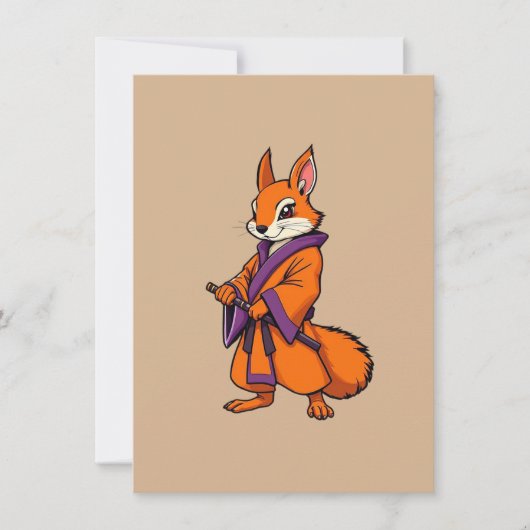 Carte De Remerciements Cute Japanese Samurai Squirrel (Devant)