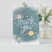 Carte De Remerciements Cute joyeux étoile céleste (Debout devant)