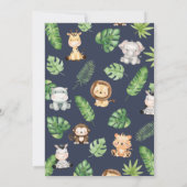 Carte De Remerciements Cute Jungle Animaux Baby shower de verdure (Dos)