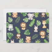 Carte De Remerciements Cute Jungle Animaux La verdure 1er anniversaire Ph (Dos)