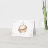 Carte De Remerciements Cute Kawaii Dumpling Baby shower rose Ca (Devant)