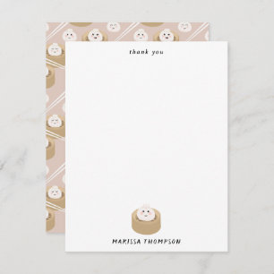 Carte De Remerciements Cute Kawaii Dumplings Baguettes en vapeur