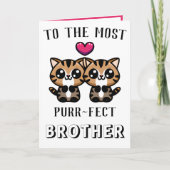 Carte De Remerciements Cute Kitty Chat Kitten Pun Brother Joyeux Annivers (Devant)