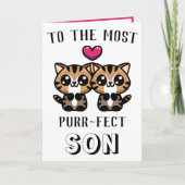 Carte De Remerciements Cute Kitty Chat Kitten Pun Son Joyeux Anniversaire (Devant)