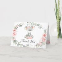 Cute Koalas rose Floral Baby shower fille