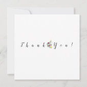 Carte De Remerciements Cute lapin en fleurs d'aquarelle (Dos)