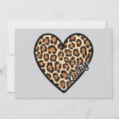 Carte De Remerciements Cute Leopard Heart Saint Valentin cadeau (Devant)