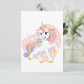 Carte De Remerciements Cute licorne dans le coeur (Debout devant)