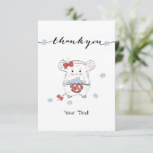 Carte De Remerciements Cute Little Hamster Custom Floral (Debout devant)