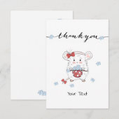 Carte De Remerciements Cute Little Hamster Custom Floral (Devant / Derrière)