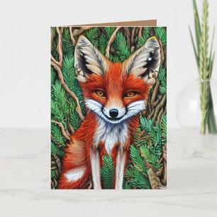 Carte De Remerciements Cute Little Wilderness Fox