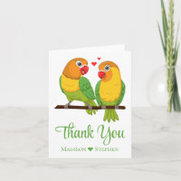 Cute Lovebirds Inséparables verts Mariage